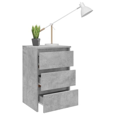 vidaXL Bed Cabinet Concrete Grey 40x35x62.5 cm Engineered Wood