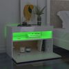 vidaXL Bedside Cabinet & LED Lights High Gloss White 60x35x40 cm