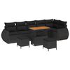 vidaXL Garden Sofa Set 9 pcs Black Poly Rattan