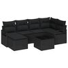 vidaXL Sofa Set 7 pcs Black Poly Rattan