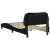 vidaXL Bed Frame with LED without Mattress "Hvar" Black 90x190 cm Fabric