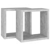 vidaXL Wall Cube Shelves 2 pcs Concrete Grey 30x15x30 cm