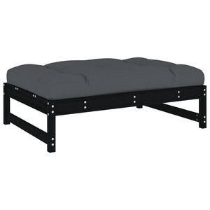 vidaXL Garden Footstool Black 120x80 cm Solid Wood Pine
