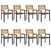 vidaXL Stackable Garden Chairs 8 pcs Solid Wood Acacia and Metal