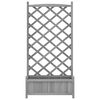 vidaXL Planter with Trellis Grey Solid Wood Fir