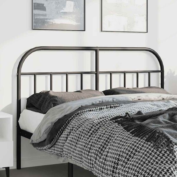 vidaXL Metal Replace Headboard Black 150 cm