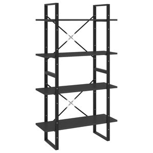 vidaXL Book Cabinet | Grey | Engineered wood, metal | 4-Tier | Book Cabinet