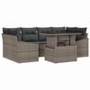 vidaXL Garden Sofa Set with Storage 7 pcs Grey Poly rattan