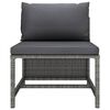 vidaXL 3 Piece Garden Sofa Set with Cushions Grey Poly Rattan