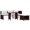 vidaXL 4 Piece Garden Lounge Set Poly Rattan Brown