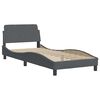 vidaXL Bed Frame without Mattress "Hanko" Dark Grey 90x190 cm Velvet