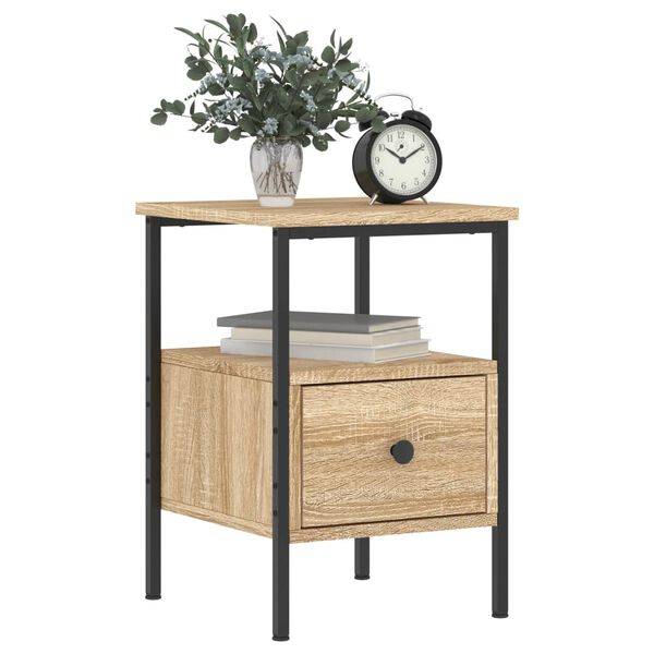 vidaXL Bedside Cabinet Sonoma Oak 34x36x50 cm Engineered Wood