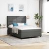 vidaXL Box Spring Bed Dark Grey and White 137 x 190 cm Fabric