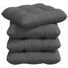 vidaXL Seat Cushions 4 pcs Dark Grey 40 x 40 x 12 cm Fabric