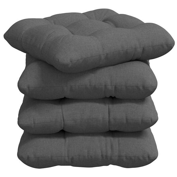 vidaXL Seat Cushions 4 pcs Dark Grey 40 x 40 x 12 cm Fabric