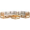 vidaXL 6 Piece Garden Lounge Set with Light Grey Cushions Solid Wood