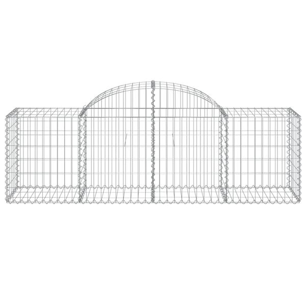 vidaXL Arched Gabion Baskets 5 pcs 200x50x60/80 cm Galvanised Iron