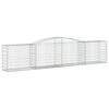vidaXL Arched Gabion Basket 400x50x80/100 cm Galvanised Iron