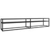 vidaXL TV Cabinet Black 220x40x40,5 cm Tempered Glass