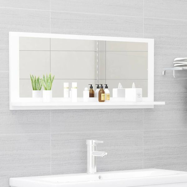 vidaXL Bathroom Mirror White 90x10.5x37 cm Engineered Wood