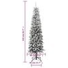 vidaXL Artificial Slim Christmas Tree with Flocked Snow 210 cm PVC&PE