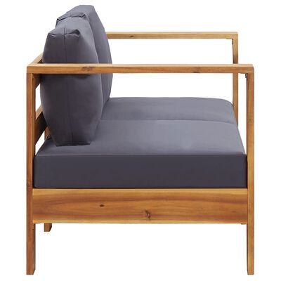 vidaXL Garden Sofa Bench with Cushions 140 cm Solid Acacia Wood Grey