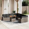 vidaXL 11 Piece Garden Sofa Set with Cushions Grey Poly Rattan