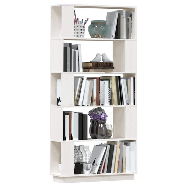 vidaXL Book Cabinet/Room Divider White 80x25x163.5 cm Solid Wood Pine