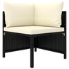 vidaXL 6 Piece Garden Lounge Set with Cushions Poly Rattan Black