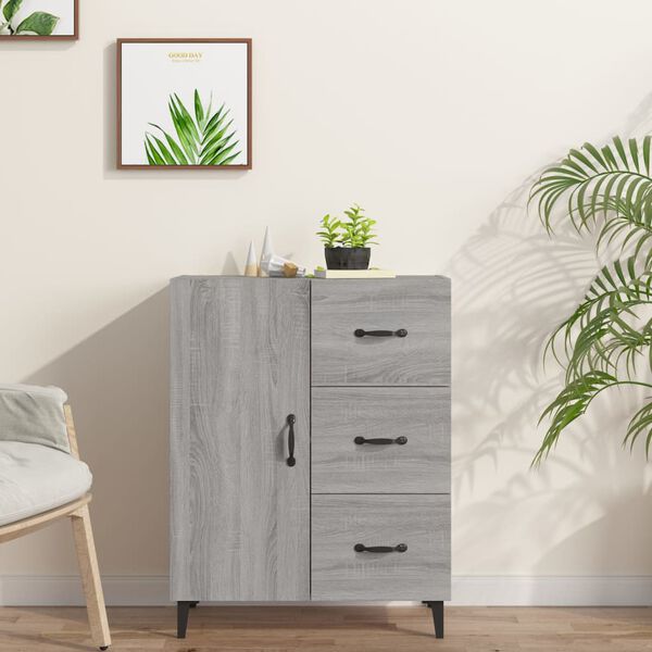 vidaXL Sideboard Grey Sonoma 69.5x34x90 cm Engineered Wood