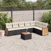 vidaXL 8 Piece Garden Sofa Set with Cushions Black Poly Rattan