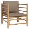 vidaXL 5 Piece Garden Lounge Set with Taupe Cushions Bamboo