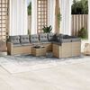 vidaXL 10 Piece Garden Sofa Set with Cushions Beige Poly Rattan