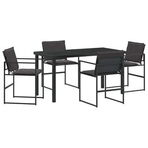 vidaXL Garden Dining Set 5 pcs Black Textilene and Steel