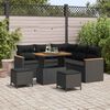 vidaXL Garden Sofa Set 8 pcs Black Poly Rattan