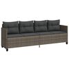 vidaXL Sun Lounger with Cushions Grey&nbsp;Poly Rattan