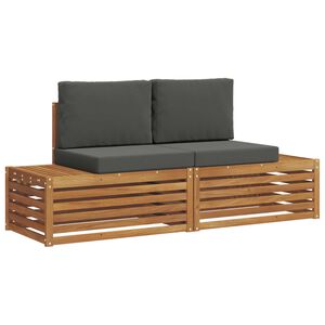 vidaXL 2 pcs Outdoor Sofa Set Solid Acacia Wood and Polyester