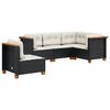 vidaXL 5 Piece Garden Sofa Set with Cushions Black Poly Rattan