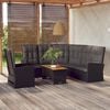 vidaXL 3 Piece Garden Lounge Set with Cushions Black Poly Rattan