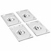 vidaXL Lids for GN 1/4 Pan 4 pcs Stainless Steel