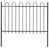 vidaXL Garden Fence with Hoop Top Steel 181x120 cm Black
