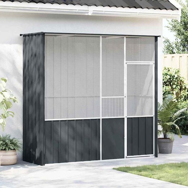 vidaXL Bird Cage Anthracite 215x78x200 cm Galvanised Steel