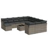 vidaXL 13 Piece Garden Sofa Set with Cushions Grey Poly Rattan