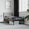 vidaXL Metal Bed Frame without Mattress with Footboard Black 107x203cm
