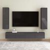 vidaXL TV Cabinets 2 pcs High Gloss Grey 30.5x30x110 cm Engineered Wood