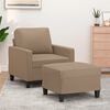 vidaXL Sofa Chair with Footstool Cappuccino 60 cm Faux Leather