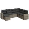 vidaXL 7 Piece Garden Sofa Set with Cushions Grey Poly Rattan