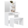vidaXL Dressing Table Set High Gloss White 74.5x40x141 cm