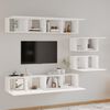 vidaXL 4 Piece TV Cabinet Set White Engineered Wood