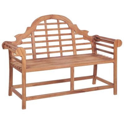 vidaXL Garden Bench with Beige Cushion 120 cm Solid Teak Wood